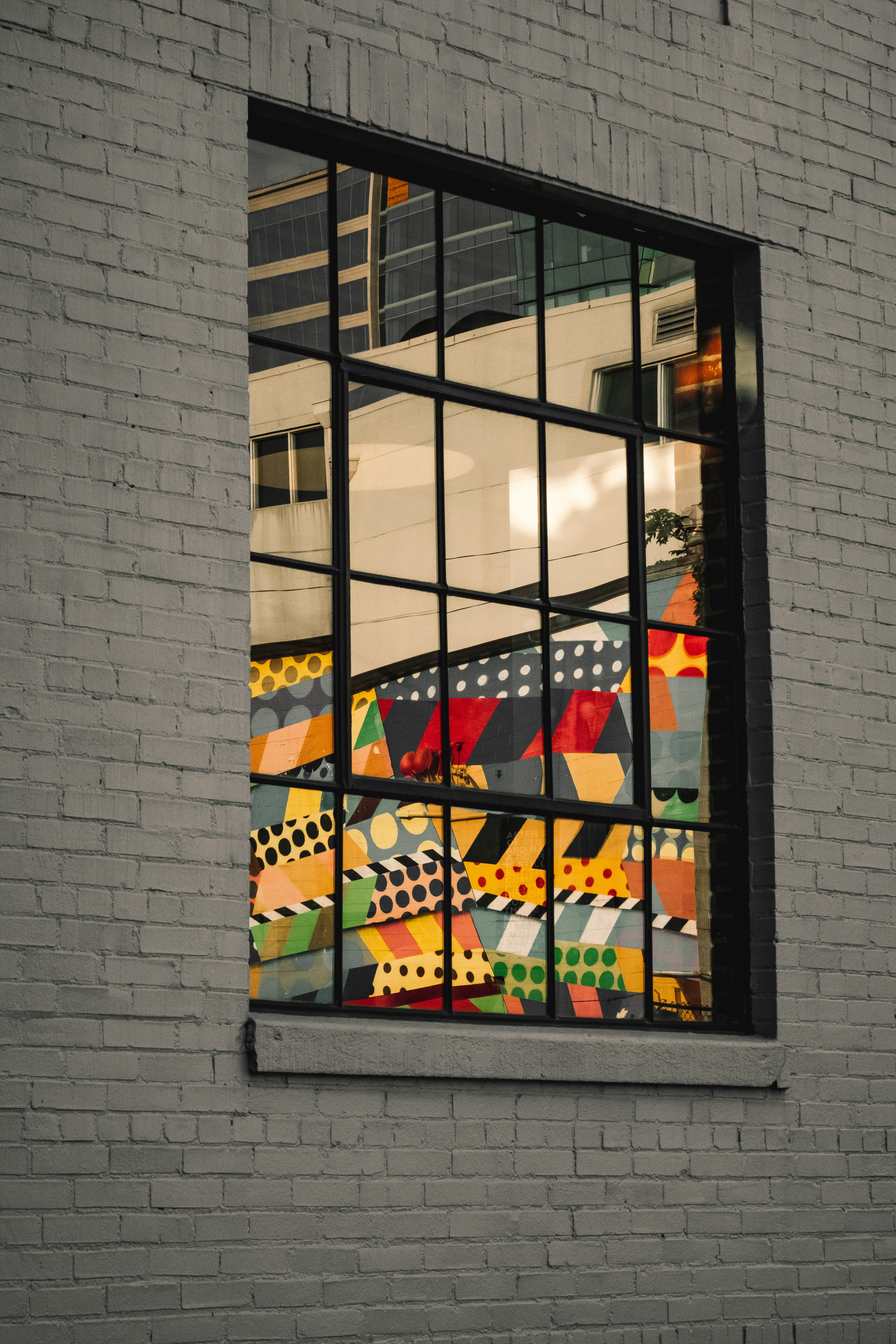 black framed glass window with black frame